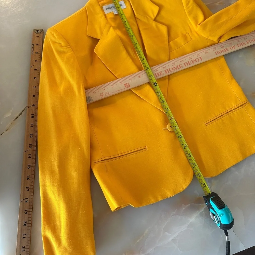 Women's Jones New York Yellow Linen Blazer